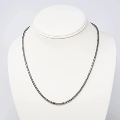 Men's, Women's Heavy 3.4mm Oxidised Silver Snake Chain Necklace 925 Sterling Silver treasurebayb2b