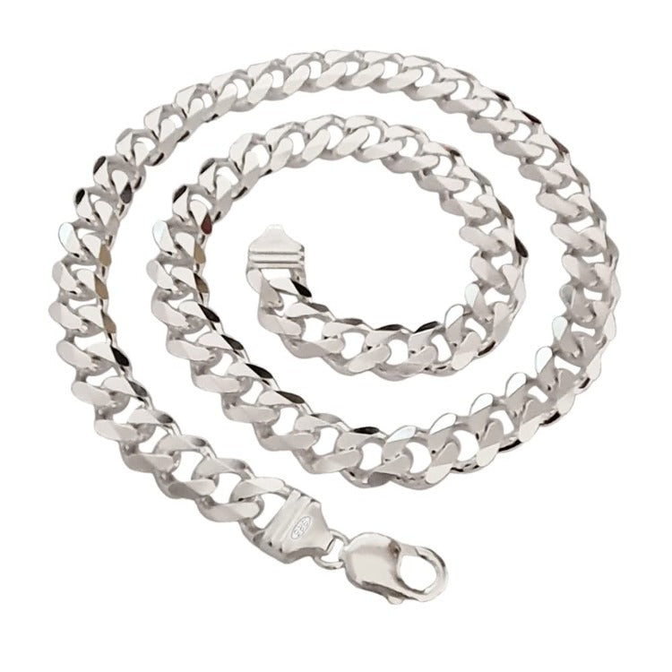 Mens Silver Chain 11.5mm Italian Made Thick Heavy 925 Silver Cuban Curb Chain Necklace treasurebayb2b