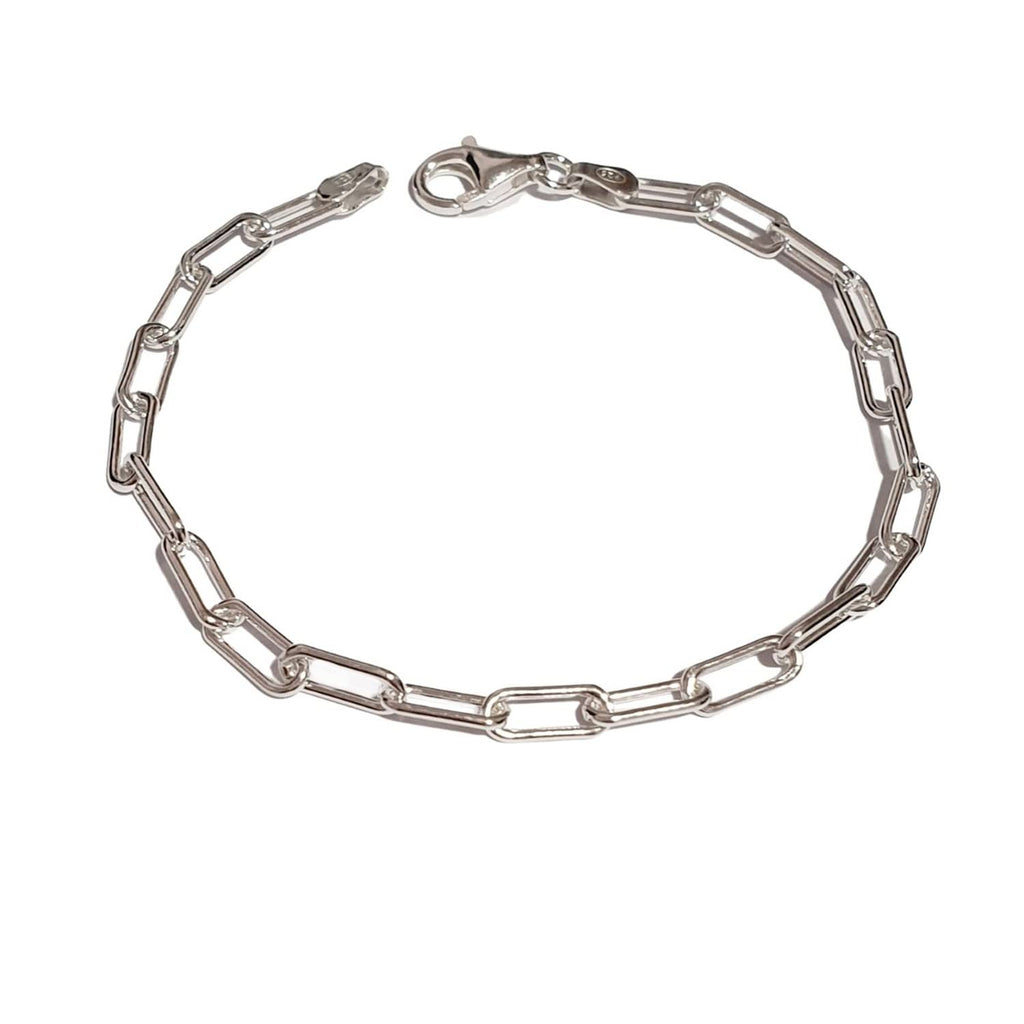 Women's Silver Links Chain Bracelet Italian Made 925 Sterling Silver treasurebayb2b
