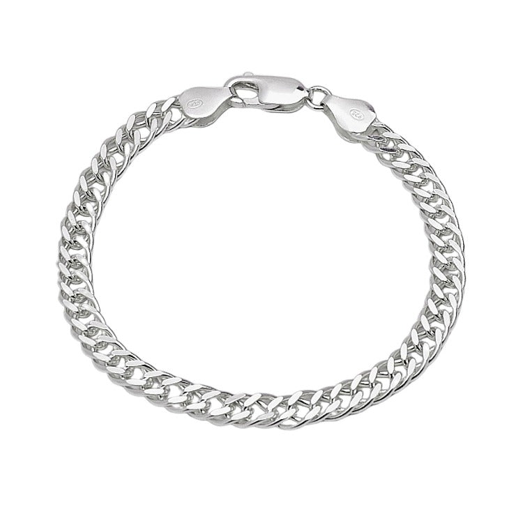 925 Sterling Silver 6mm Rombo Chain Bracelet For Men And Women treasurebayb2b