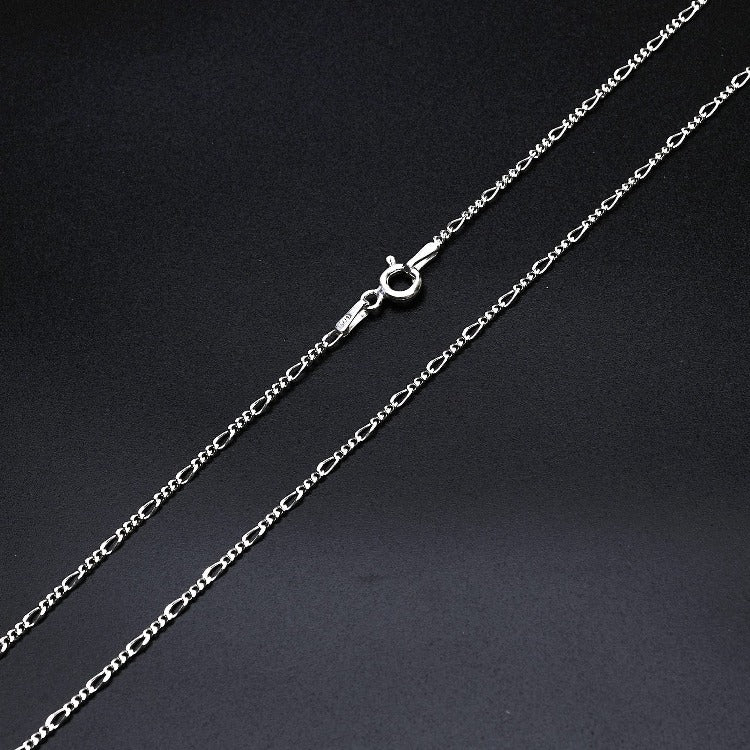 Fine Silver Chain Necklace for Women | 1.3MM Figaro Chain Necklace | Made in Italy treasurebayb2b
