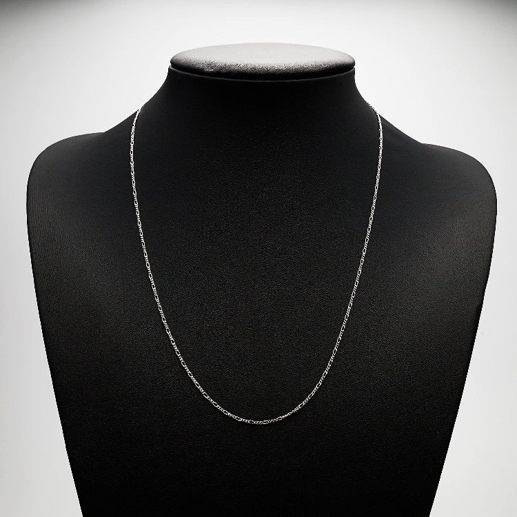 Fine Silver Chain Necklace for Women | 1.3MM Figaro Chain Necklace | Made in Italy treasurebayb2b