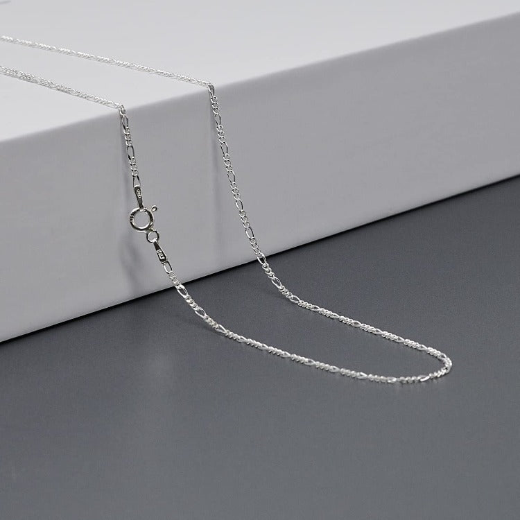 Fine Silver Chain Necklace for Women | 1.3MM Figaro Chain Necklace | Made in Italy treasurebayb2b