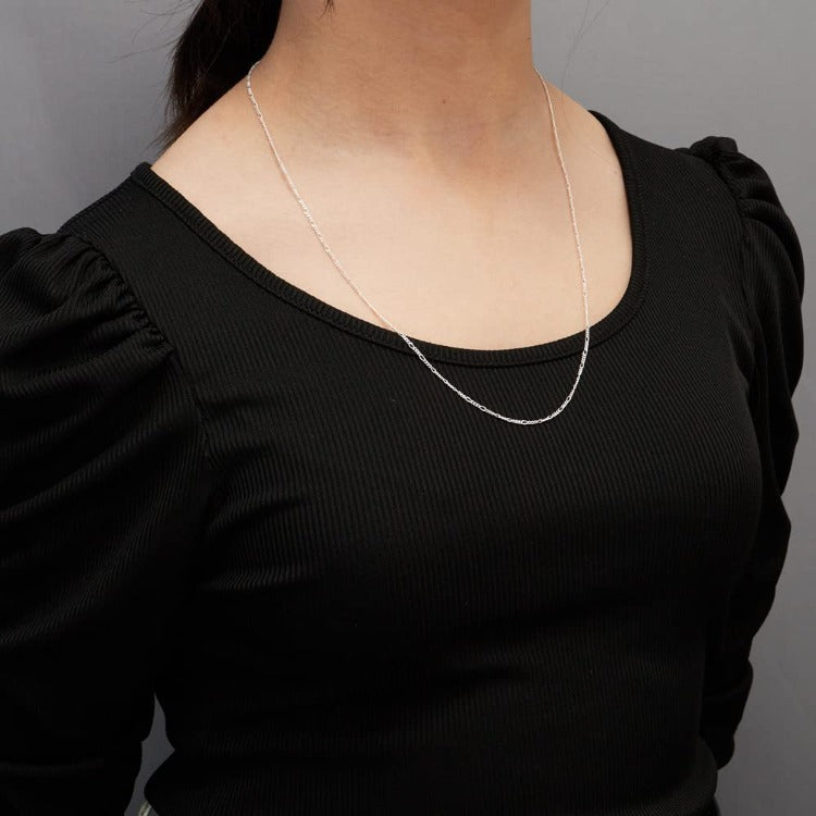 Fine Silver Chain Necklace for Women | 1.3MM Figaro Chain Necklace | Made in Italy treasurebayb2b
