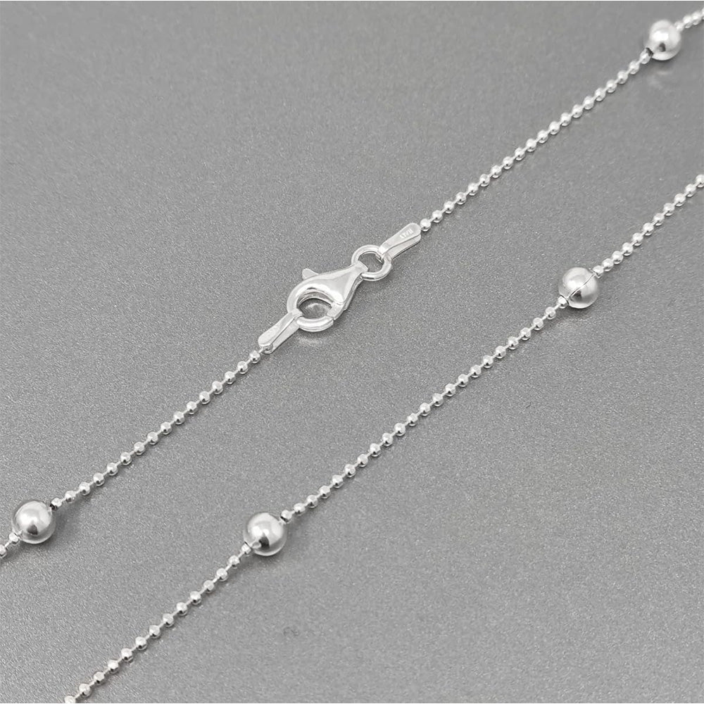 Women's Silver Beads Bracelet | Balls Beaded Chain Bracelet for Women and Girl | Made in Italy treasurebayb2b