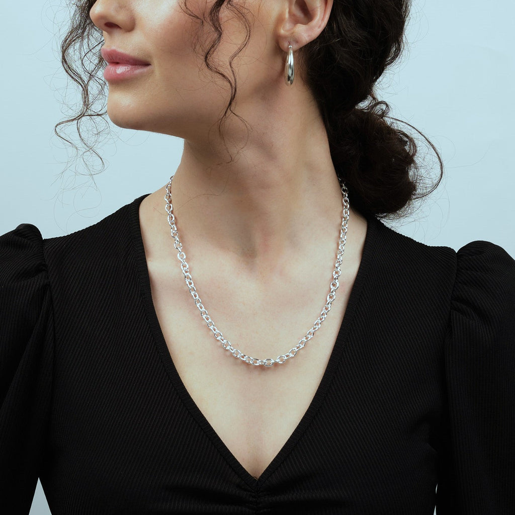 Classic Solid 925 Silver Anchor Chain Necklace For Men and Women treasurebayb2b