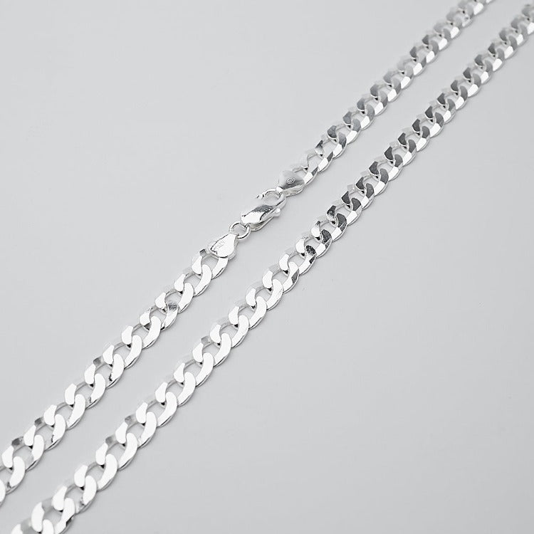 9.2mm Solid 925 Sterling Silver Curb Chain For Men And Women treasurebayb2b