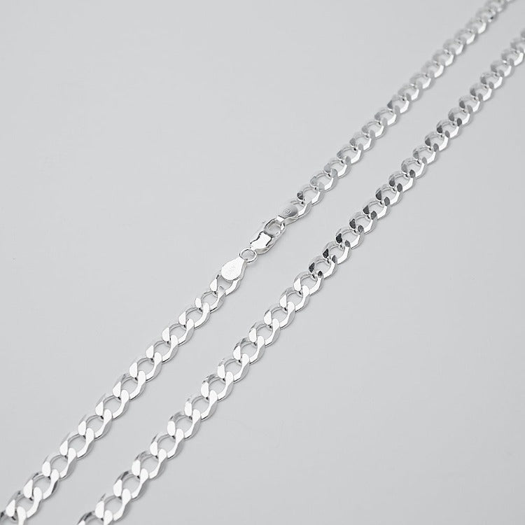 Mens Womens Chain Necklace 6.2mm Cuban Curb Chain 925 Sterling Silver treasurebayb2b